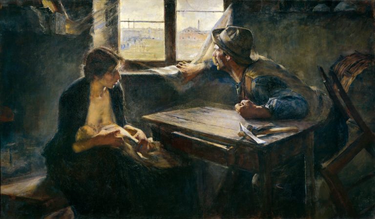 Ernesto de la Cárcova (Buenos Aires, 1866 - 1927) Sin pan y sin trabajo, 1893 - 1894 Óleo sobre tela, 125,5 x 216 cm Museo Nacional de Bellas Artes, Buenos Aires